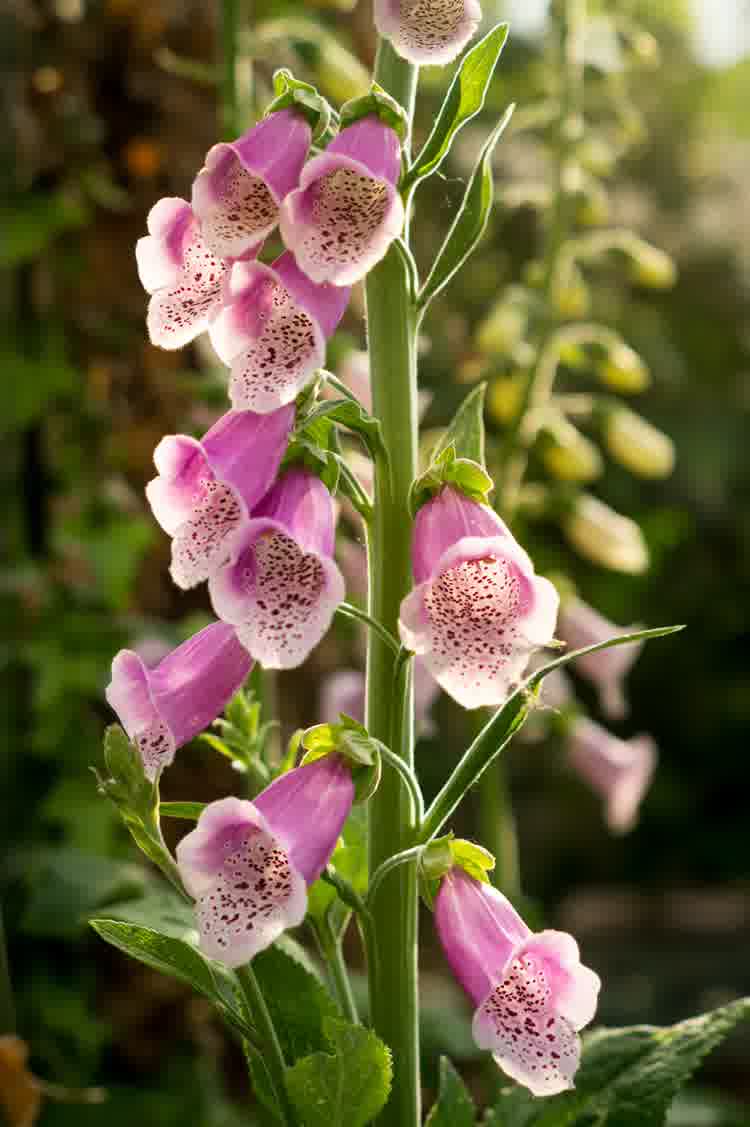 A single pink to purple foxglove