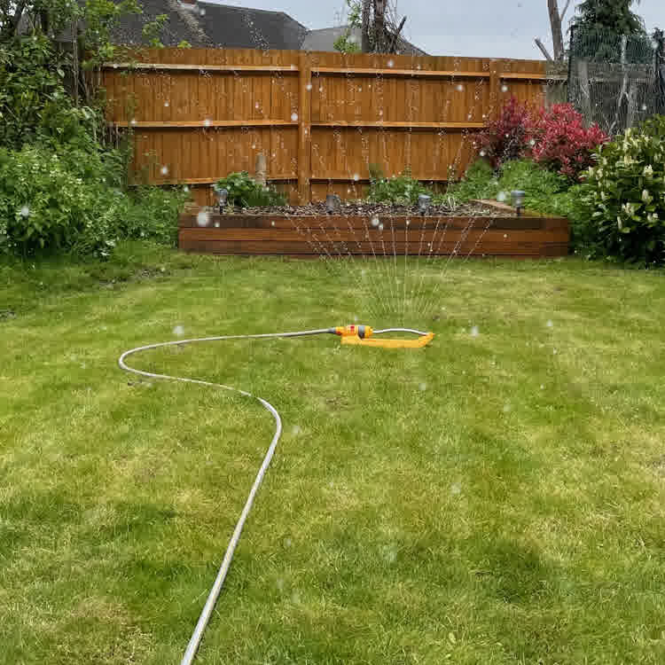 Sprinkler on lawn